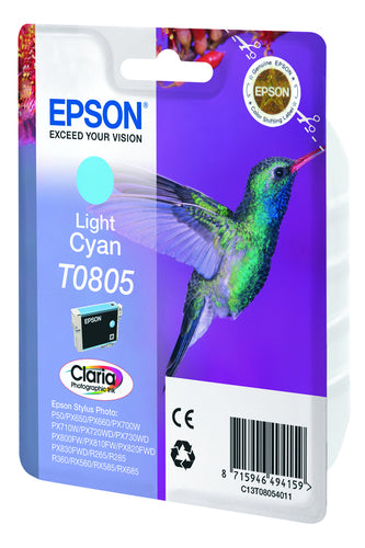 Epson Hummingbird Singlepack Light Cyan T0805 Claria Photographic Ink Epson Hummingbird Singlepack Light Cyan T0805 Claria Photographic Ink